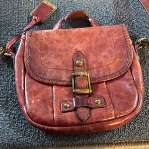 FRYE AND CO. Red Leather Crossbody Bag